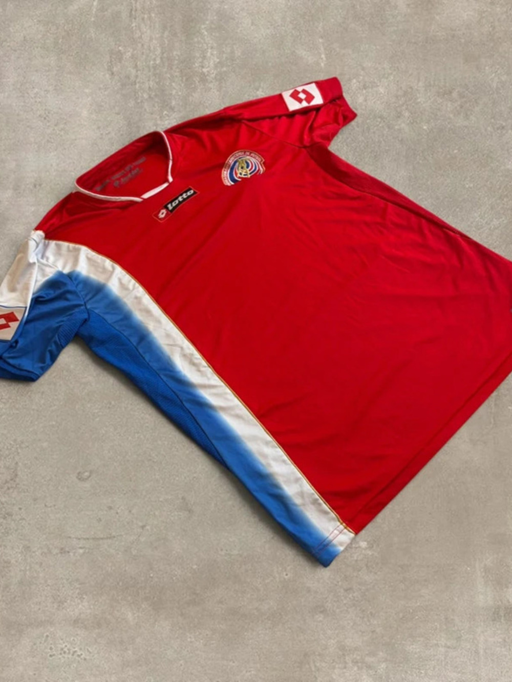 Vintage Lotto Costa Rica Soccer Jersey Mens Large L Red Home Ticos World Cup Kit
